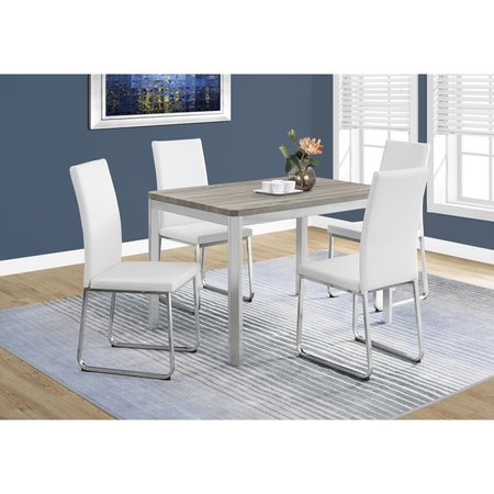GFANCY FIXTURES 30 in. Dark Taupe Particle Board, Hollow Core, MDF & Chrome Metal Dining Table GF2456727